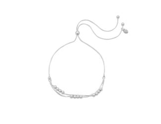 Adjustable Sterling Silver Beaded Bracelet