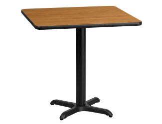 30" Square Natural Laminate Table Top with 22" x 22" Table Height Base