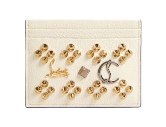 Christian Louboutin Kios Loubisky Spike Snow Leather Card Holder