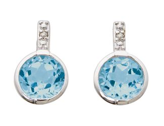 Diamond & Blue Topaz Earrings