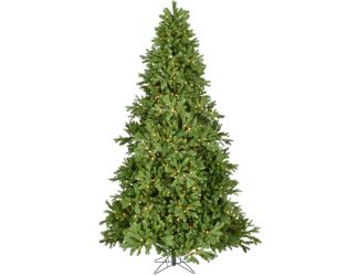 8-ft. Asheville Pine Artificial Christmas Tree with Warm White LED Lights, 100% PE Branches, and Rem