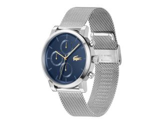 Mens Replay Multi-Function Silver-Tone Stainless Steel Mesh Watch Blue Dial