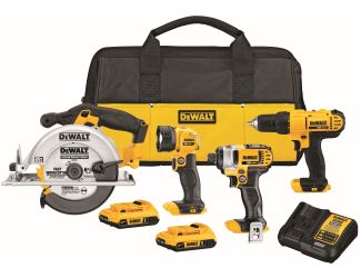 20V MAX Cordless 4-Tool Combo Kit- Drill Impact Driver Circular Saw Worklight