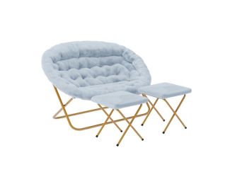 56" Double Saucer Chair Bundle: Ivory