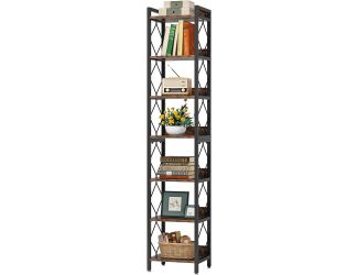 78.7" Extra 7-Tier Narrow Corner Bookshelf