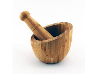 Bamboo Mortar Pestle