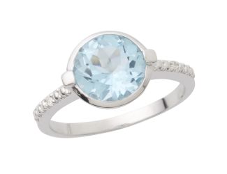 Blue Topaz & Diamond Ring