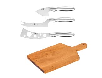 Zwilling 3-Piece Cheese Knife Set plus Maple Artisan Cheese Board