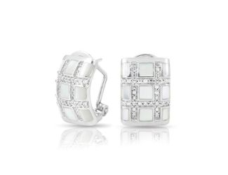 Belle Etoile Round Cubic Zirconia studded White Background Regal Earrings - 925 SS.