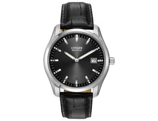 Men's Corso Eco-Drive Watch, Black Dial with Black Strap