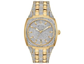 Men's Crystal Collection Gold Tone Bracelet Watch