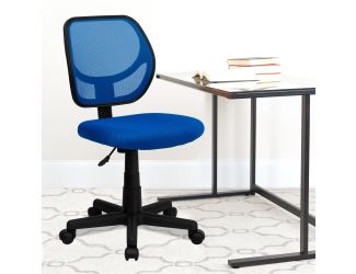 Low Back Blue Transparent Mesh Back Adjustable Height Swivel Task Office Chair
