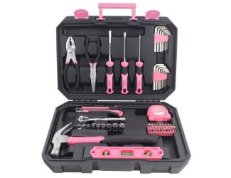 65 Piece Household Tool Kit - Pink