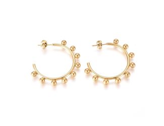 Beaded Half Hoop Earrings