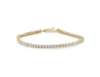 Bright White Privilege Round Lab Grown Diamond Tennis Bracelet in 14K Yellow Gold 3.00ct,EF,VS1 VS2