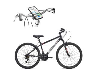 SilverRidge Men's Cross Country Mountain Bike plus Handleband Phone Case Package