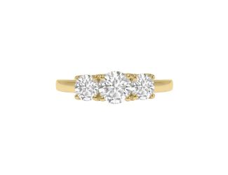 1CTW Three Stone Lab Diamond Ring Size 6.5