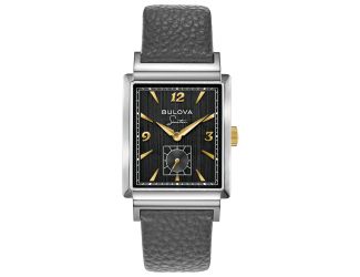 Men's Quartz Gray Leather Strap Watch