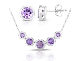 Amethyst Earring & Necklace Set