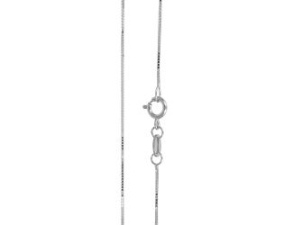 PARIKHS 18" Box Chain Necklace (Reg) in 14K White gold.