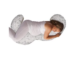 Boppy Total Body Pillow w/ Removable Pillow Cover Gray Scattered Leaves