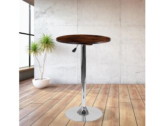 23.5" Round Adjustable Pine Wood Table (Adjustable Range 26.25" - 35.5")