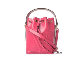 Valentino Garavani VLogo Walk Bucket Crossbody Bag Pink Calf Leather