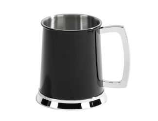 Black 2 Tone Tankard, Ss 20 Oz, 4.5" H