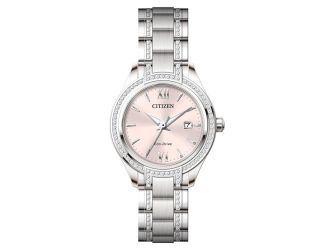 Ladies' Silhouette Crystal Eco-Drive Stainless Steel Bracelet watch