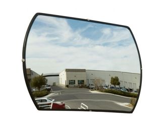 15x24-Inch Rectangular Convex Acrylic Security Mirror with Mounting Hardware