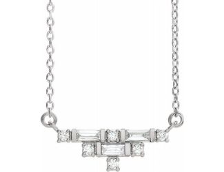 14K W 1/4 CTW DIA 18" Necklace