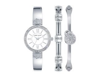 Women's Silver  Bracelet Watch Set
