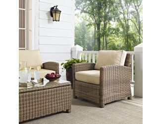 Bradenton Outdoor Wicker Arm Chair with Sand Cushions