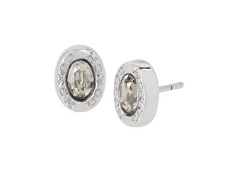 Signature Logo Crystal Stud Earrings Silver