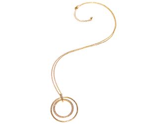 Long Bold Circle Pendant Necklace