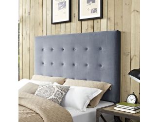 Reston Square Upholstered Full/Queen Headboard In Cornflower Microfiber