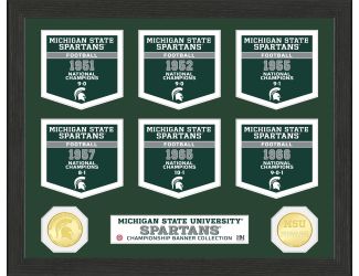 Michigan State University National Champions Banner Collection Photo Mint