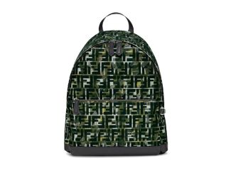 Fendi FF Zucca Nylon Multicolor Camouflage Print Large Backpack
