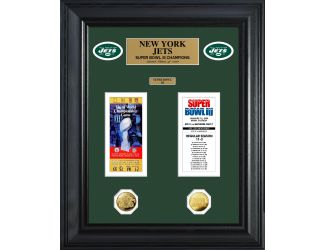 New York Jets Super Bowl Champions Deluxe Gold Coin Ticket Collection