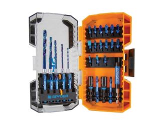 Spyder 30-Piece Mach Blue Drill And Impact Driver Bit Kit