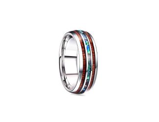 Argo - Stainless Steel & Koa Ring Size 13