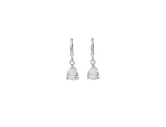 Clear CZ Teardrop Hoop Earrings