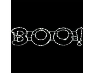 Halloween Outdoor or Indoor LED Lights, BOO Sign (63 W x 16 H inches)
