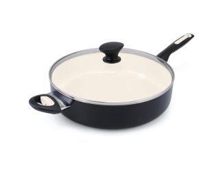 Rio 5qt Ceramic Nonstick Covered Saute Pan Black