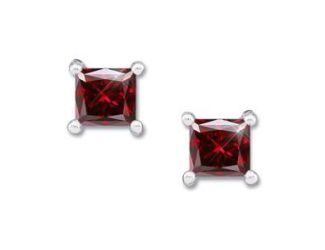 PARIKHS Red Princess cut Diamond Stud 14k White Gold 0.35ct