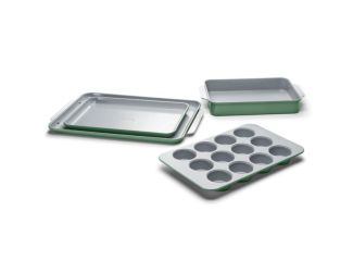 Non-Toxic Nonstick Ceramic Half Bakeware Set Sage