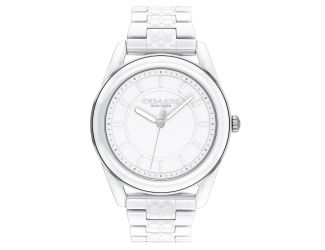 Ladies Preston White Ceramic Signature Logo Watch White Dial