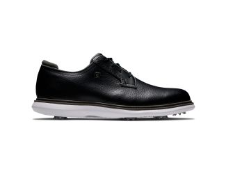 FootJoy Traditions Blucher Men's Spiked Golf Shoes - Black/White/Grey/8.5 Medium