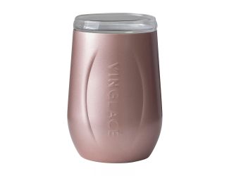 Glass Lined Wine Glass Rose Gold