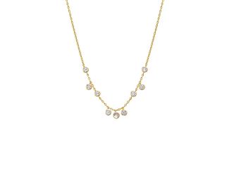 Scattered CZ Bezel Shaker Necklace